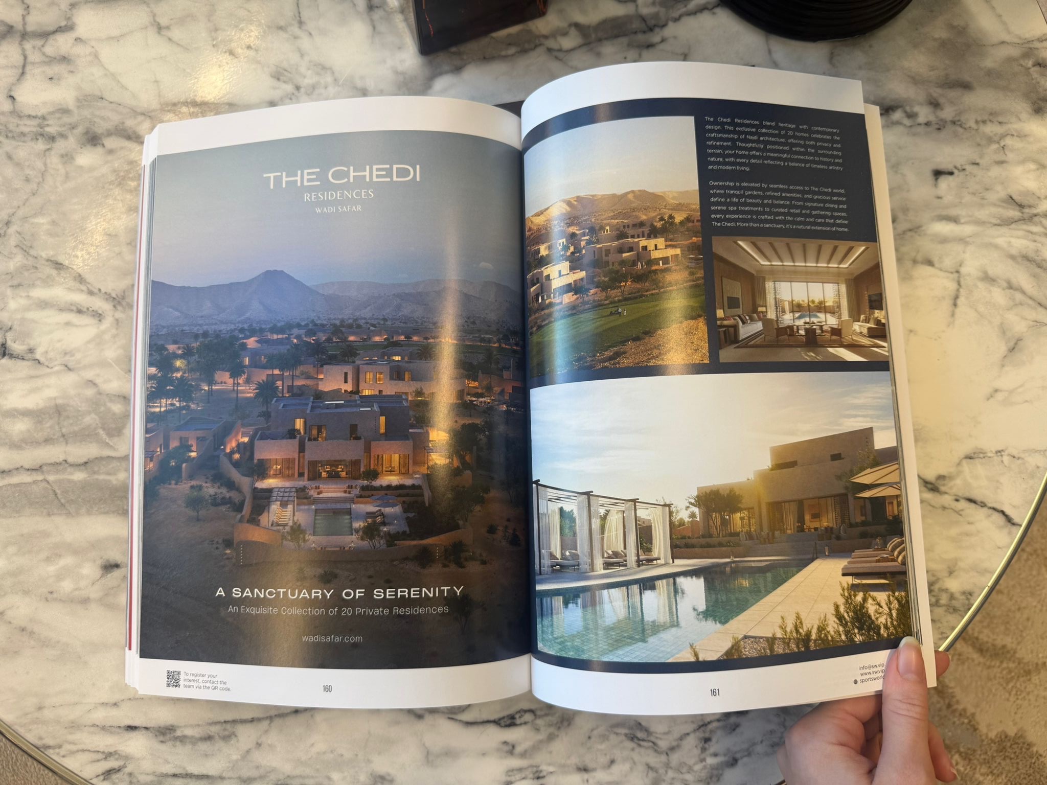 The Chedi Residences Wadi Safar — Sports World magazine spread