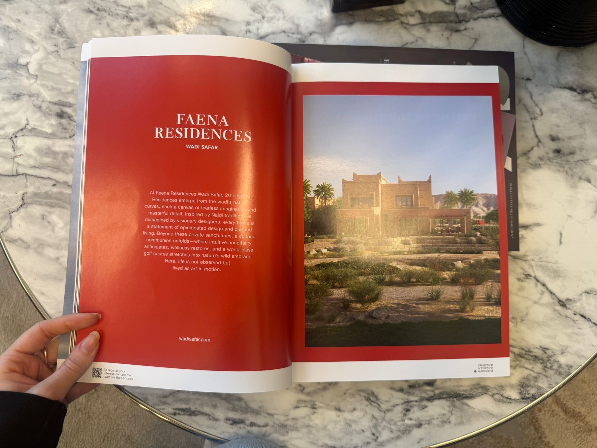 Faena Residences Wadi Safar — Sports World magazine spread